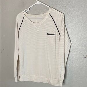 lululemon athletica Cream and Black Striped Long Sleeve Tee size medium